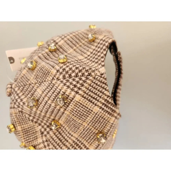 NWT Lele Sadoughi Embellished Baseball Cap One Size Adjustable Plaid - Picture 5 of 10